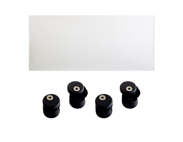 Panneau acrylique transparent 94x64 cm et 4 supports aluminium noir pour rampe Jorun - GEOM - Brico Dépôt