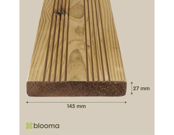 Lame de terrasse pin classe 4 marron THERAO 420 cm x 14,5 cm x 2,7 cm - Marque BLOOMA - Brico Dépôt