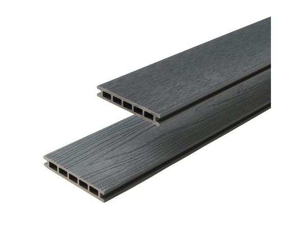 Lame composite gris brossé réversible NEVA 220 x 14,5 x 2,1 cm - Marque BLOOMA - Brico Dépôt