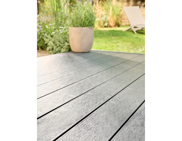 Lame composite gris brossé réversible NEVA 220 x 14,5 x 2,1 cm - Marque BLOOMA - Brico Dépôt