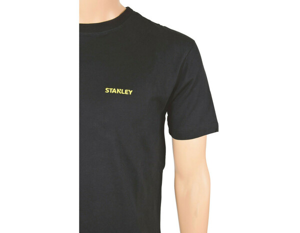 T-shirt de travail noir et jaune manches courtes 100 % coton UTAH Taille M - Stanley - Brico Dépôt