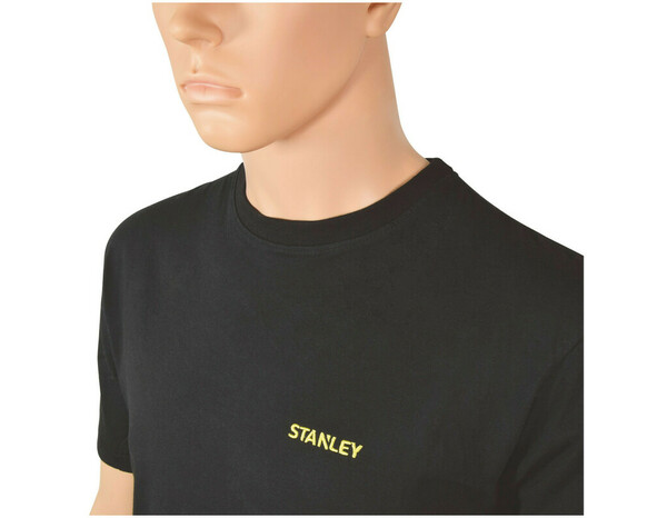 T-shirt de travail noir et jaune manches courtes 100 % coton UTAH Taille L - Stanley - Brico Dépôt