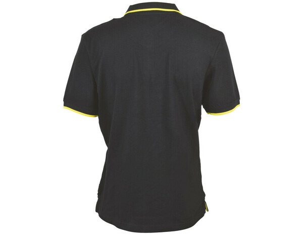 Polo de travail noir liseré jaune manches courtes 100% coton TEXAS taille L - Stanley - Brico Dépôt