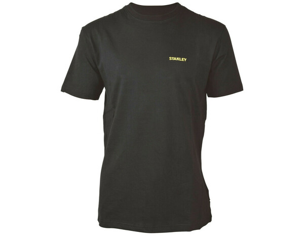 T-shirt de travail noir et jaune manches courtes 100 % coton UTAH Taille XL - Stanley - Brico Dépôt