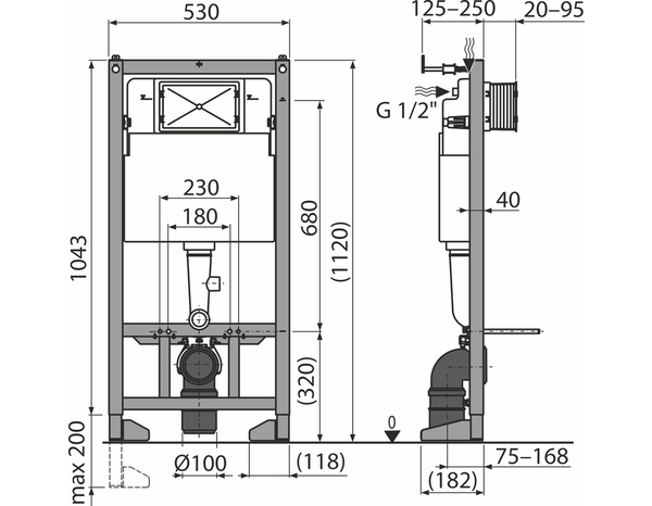 Bâti support universel CALICIA Chasse 3/4,5L H. 112, l.53, P. 18,5 cm - Cooke and Lewis - Brico Dépôt