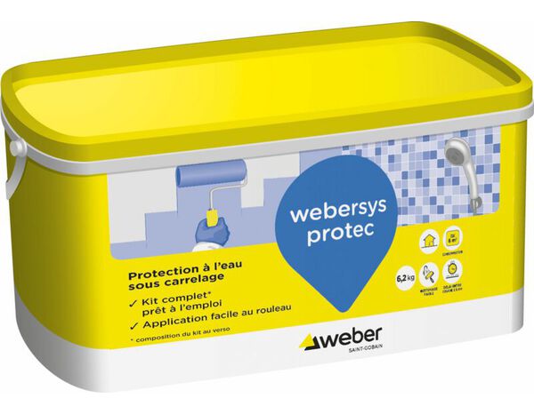 Produit prêt à l’emploi pâte bleue 7 kg protection à l’eau sous carrelage intérieur - Weber - Brico Dépôt