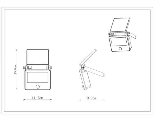 Projecteur solaire LED noir avec détecteur de mouvement 5000 K IP44 - Brico Dépôt