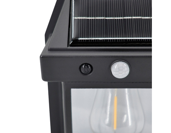 Applique murale solaire LED avec détecteur de mouvement infrarouge noir 3000 K IP44 - Brico Dépôt