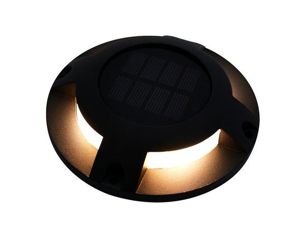 Lampe solaire au sol LED noir 3000 K IP65 - Brico Dépôt