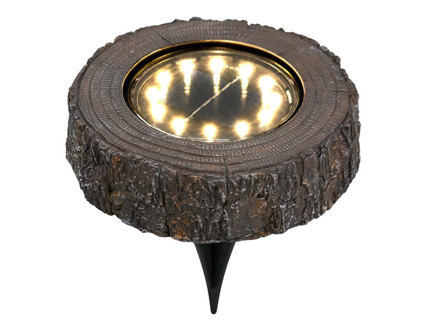 Spot solaire LED à piquer marron effet bois foncé 4000 K IP65 - Brico Dépôt