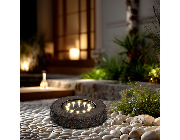 Spot solaire LED à piquer marron effet bois foncé 4000 K IP65 - Brico Dépôt