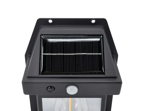 Applique murale solaire LED avec détecteur de mouvement infrarouge noir 3000 K IP44 - Brico Dépôt