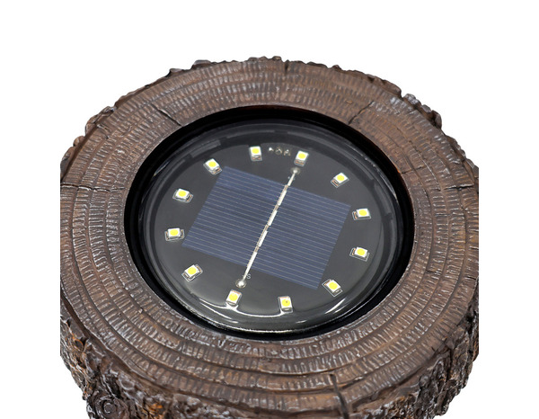 Spot solaire LED à piquer marron effet bois foncé 4000 K IP65 - Brico Dépôt
