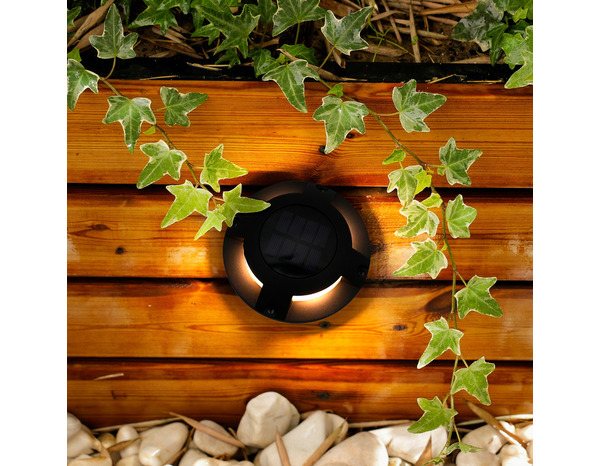 Lampe solaire au sol LED noir 3000 K IP65 - Brico Dépôt