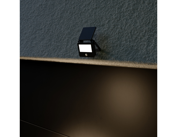 Projecteur solaire LED noir avec détecteur de mouvement 5000 K IP44 - Brico Dépôt