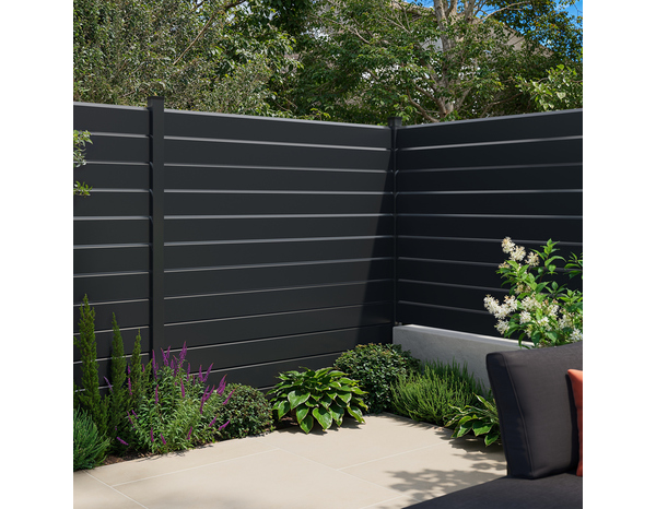 Lame de clôture aluminium persienne gris foncé NEVA 179,1 x 15,3 cm - Marque BLOOMA - Brico Dépôt