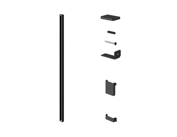 Poteau de départ ou de fin aluminium gris foncé NEVA H. 95 cm - Marque BLOOMA - Brico Dépôt