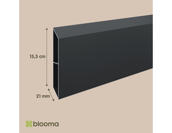 Lame de clôture aluminium persienne gris foncé NEVA 179,1 x 15,3 cm - Marque BLOOMA - Brico Dépôt