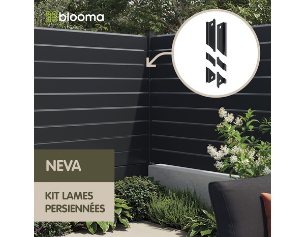 Pack de 32 entretoises aluminium gris foncé pour lames persiennes NEVA - Marque BLOOMA - Brico Dépôt
