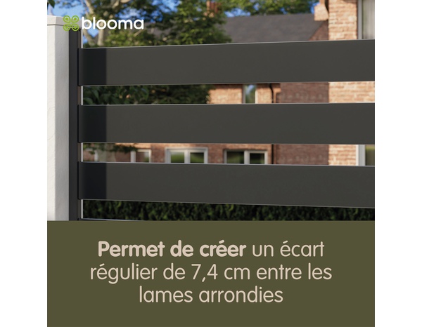 Pack de 24 entretoises aluminium gris foncé pour lames arrondies NEVA H. 14,7 cm - Marque BLOOMA - Brico Dépôt