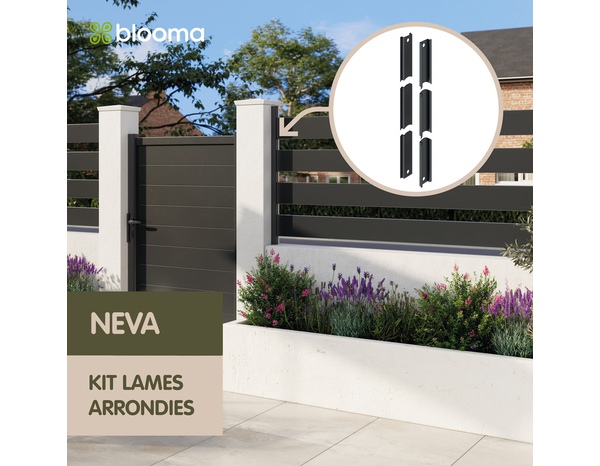 Pack de 24 entretoises aluminium gris foncé pour lames arrondies NEVA H. 14,7 cm - Marque BLOOMA - Brico Dépôt