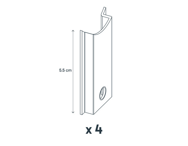 Pack de 24 entretoises aluminium gris foncé pour lames arrondies NEVA H. 14,7 cm - Marque BLOOMA - Brico Dépôt