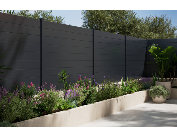 Lame de clôture aluminium gris anthracite NEVA 179,1 x 15,5 x 2,1 cm - Marque BLOOMA - Brico Dépôt