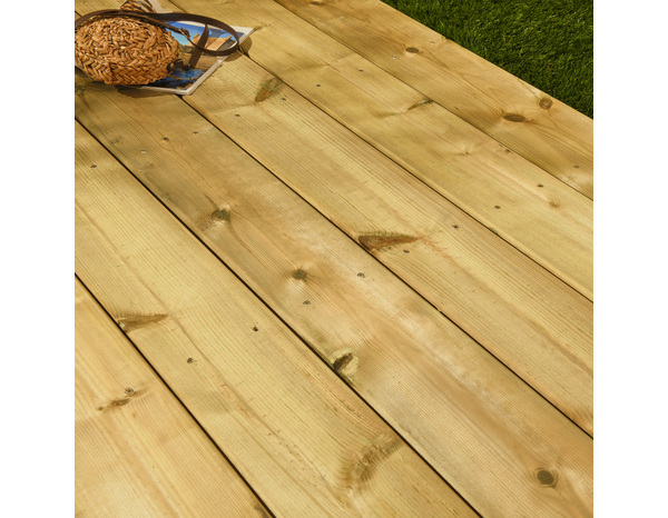 Lame de terrasse pin classe 4 vert THERAO 420 x 14,5 x 2,7 cm - Marque BLOOMA - Brico Dépôt