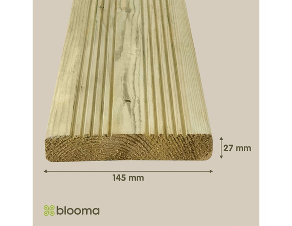 Lame de terrasse pin classe 4 vert THERAO 420 x 14,5 x 2,7 cm - Marque BLOOMA - Brico Dépôt