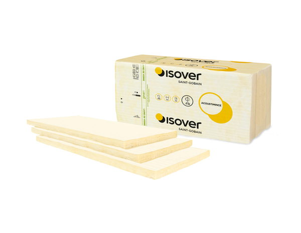 Lot de 16 panneaux laine de verre lambda 35 Acoustimince Ép. 30 mm - 1,35 x 0,6 m - Isover - Brico Dépôt