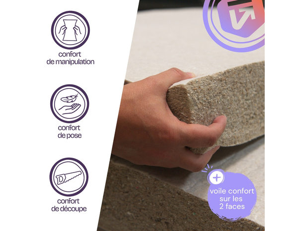 Lot de 15 panneaux fibres de carton lambda 37 Ép. 40 mm - 1,2 x 0,6 m - Brico Dépôt