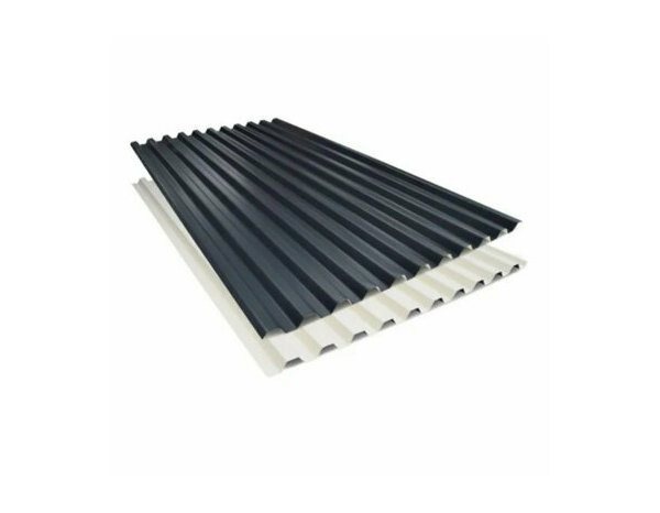 Tôle biface acier galvanisé prélaqué anthracite et beige 135 x 75 cm - BACACIER - Brico Dépôt