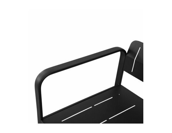 Salon de jardin 5 places en acier noir mat avec coussins gris OSMA - Marque BLOOMA - Brico Dépôt