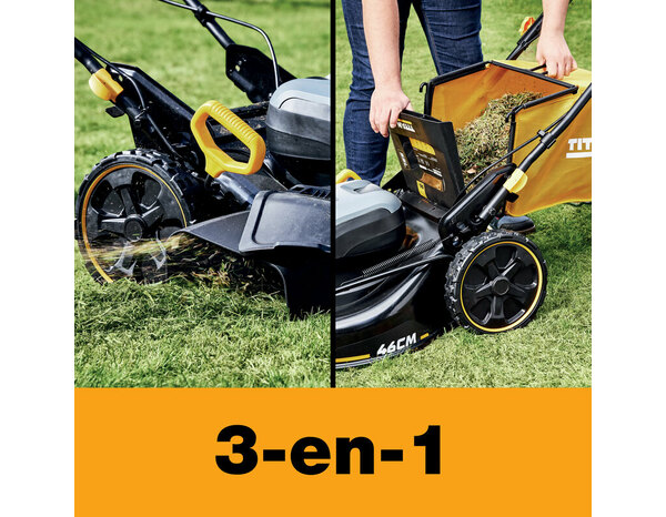 Tondeuse électrique 3-en-1 autotractée 1800 W 46 cm - Titan - Brico Dépôt
