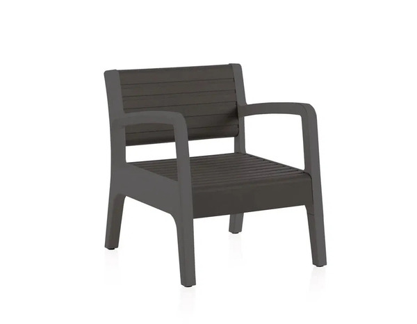 Salon de jardin 4 places gris graphite VALENCIA - Brico Dépôt