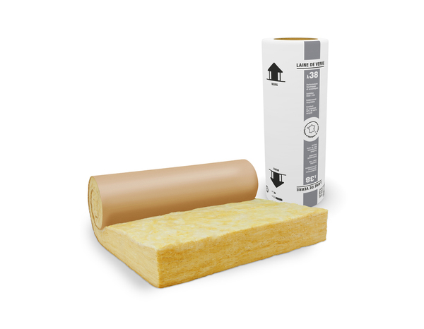 Rouleau laine de verre semi-rigide 100 mm murs kraft - 5,4 x 1,2 m - Isover - Brico Dépôt