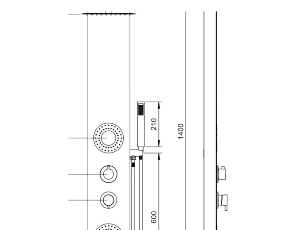 Colonne de douche hydromassante aluminium blanc et chrome 140 x 20 cm - Cooke and Lewis - Brico Dépôt
