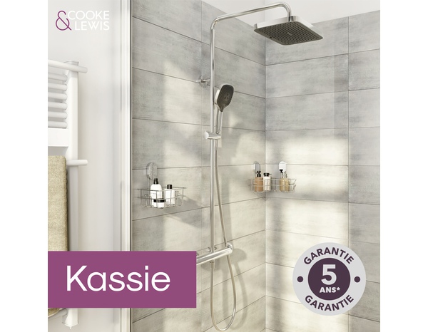 Colonne de douche thermostatique chrome KASSIE H 113 cm - Cooke and Lewis - Brico Dépôt