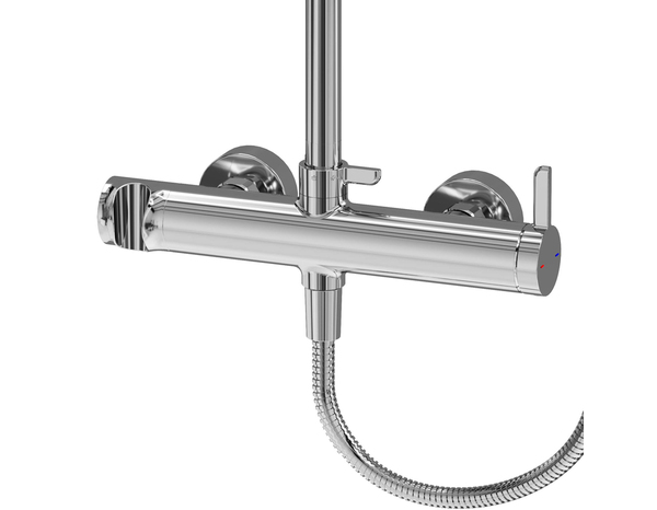 Colonne de douche mécanique chrome ODALIA - Dim. H. 117, l. 28,6, P. 33,5 cm - Cooke and Lewis - Brico Dépôt