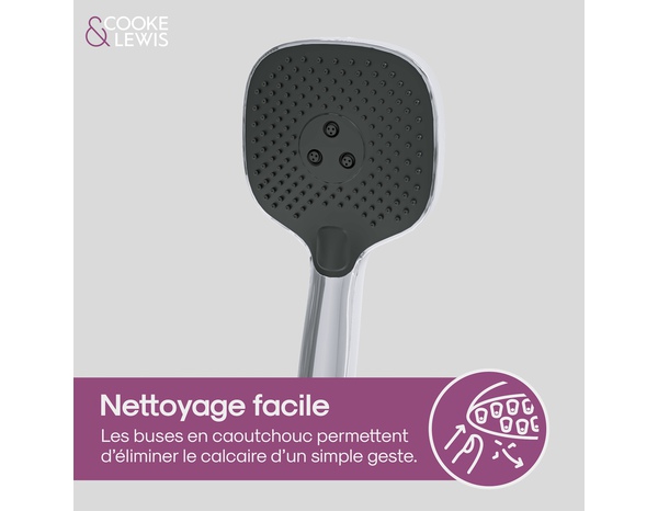 Douchette chrome 3 jets anticalcaire KASSIE - Cooke and Lewis - Brico Dépôt