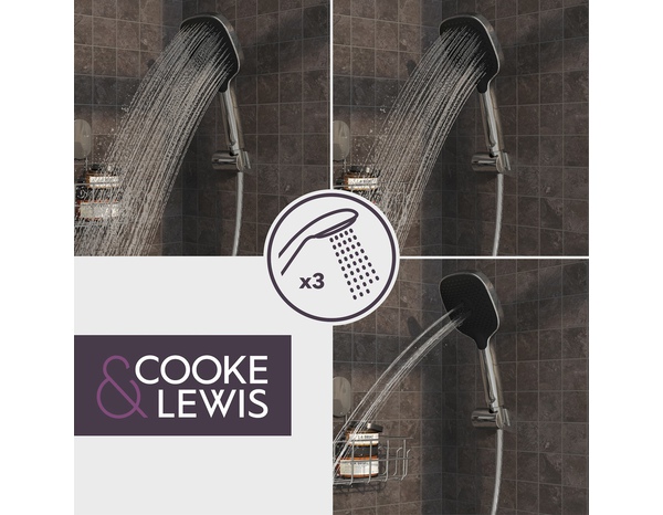 Douchette chrome 3 jets anticalcaire KASSIE - Cooke and Lewis - Brico Dépôt