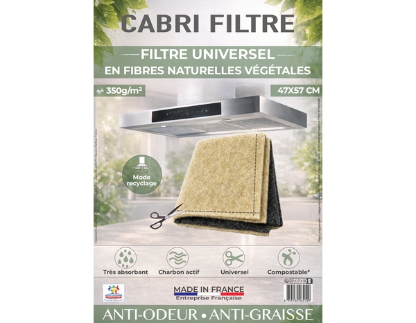Filtre hotte végétal 2 en 1 anti-graisse anti-odeur redécoupable - Brico Dépôt