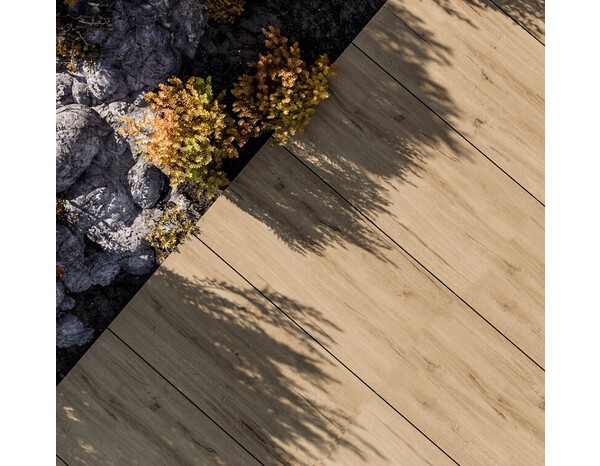 Dalle en grès cérame émaillé effet bois Suomi 40 x 120 cm ép. 20 mm - Brico Dépôt