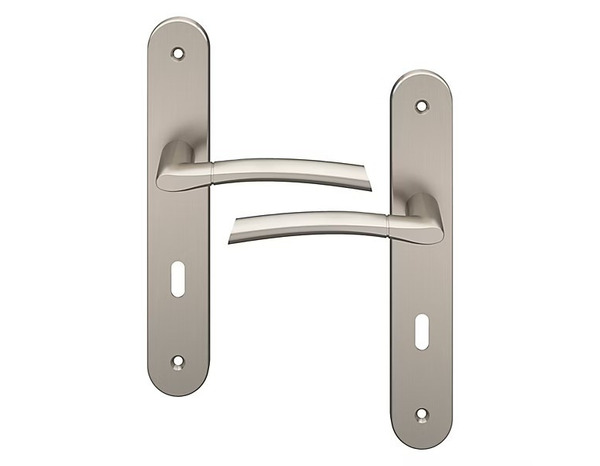 Lot de 3 poignées TS satinées brossées effet nickel HIREL L.128 x l.40mm entraxe 195mm - Brico Dépôt