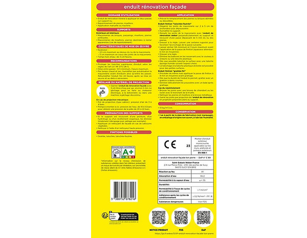 Enduit de rénovation façade ton pierre 25 kg - Weber - Brico Dépôt