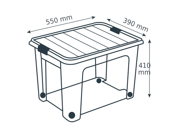 Boîte de rangement transparente avec couvercle et roues IVER 60 L - Cooke and Lewis - Brico Dépôt