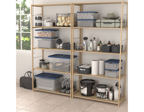 Boîte de rangement transparente avec couvercle et roues IVER 110 L - Cooke and Lewis - Brico Dépôt