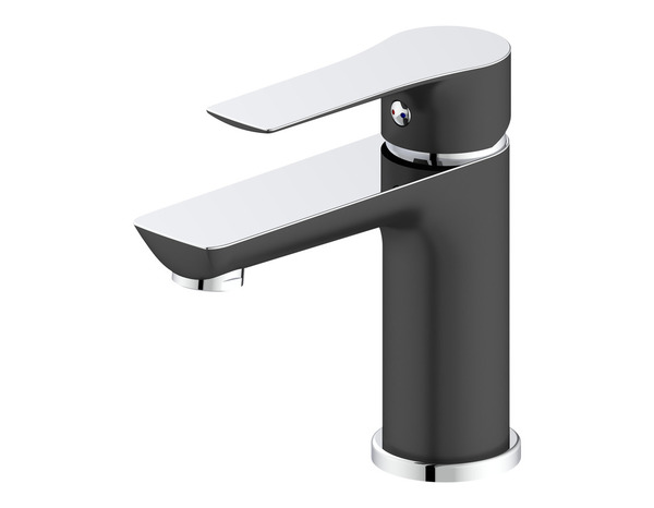 Mitigeur lavabo noir mat et chromé avec bonde clic-clac WICIE - Cooke and Lewis - Brico Dépôt