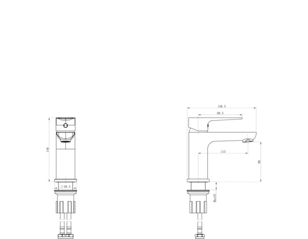 Mitigeur lavabo noir mat et chromé avec bonde clic-clac WICIE - Cooke and Lewis - Brico Dépôt