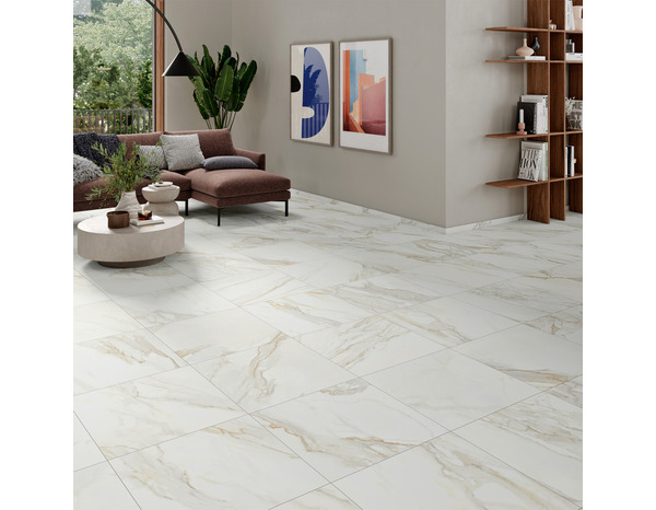 Plinthe carrelage effet marbre blanc GOLDEN MARBLE 600 x 75 mm - Brico Dépôt